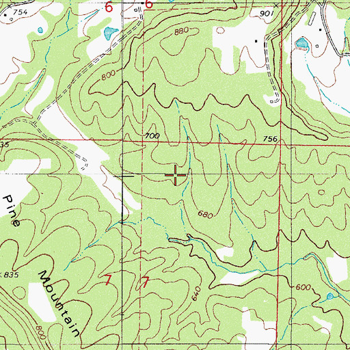 Topographic Map of Pine Mountain, AR