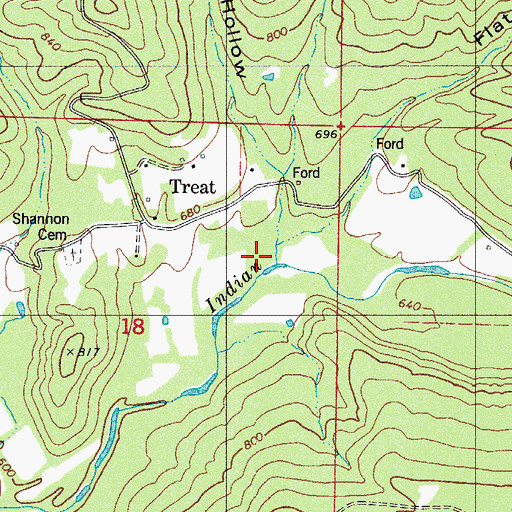Topographic Map of Cedar Hollow, AR