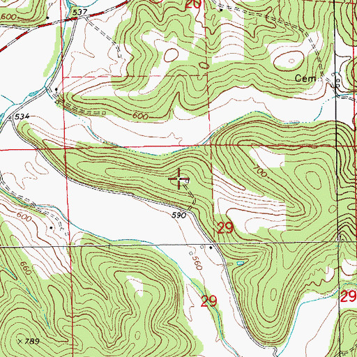 Topographic Map of Lower First Creek School (historical), MO