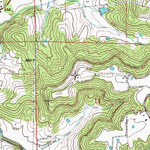 Topographic Map of Frene School (historical), MO