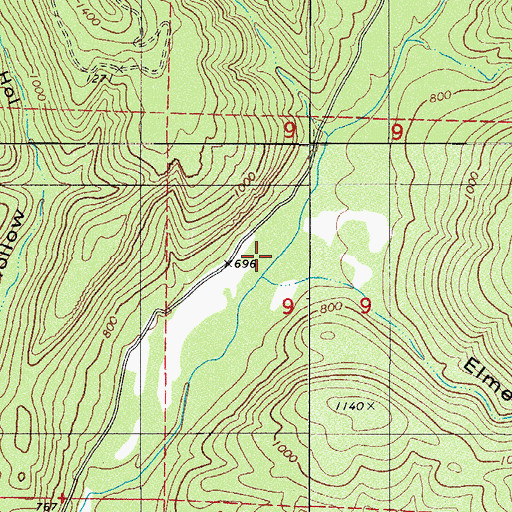 Topographic Map of Elmer Page Hollow, AR