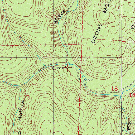 Topographic Map of Owens Hollow, AR