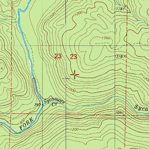 Topographic Map of East Fork Wilderness, AR