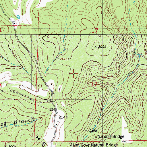 Topographic Map of Alum Cove National Recreation Trail, AR