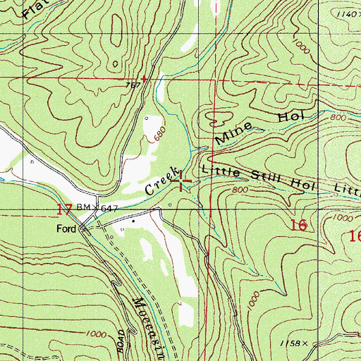 Topographic Map of Little Still Hollow, AR