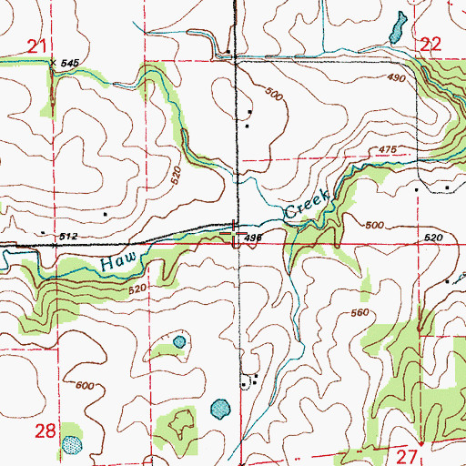 Topographic Map of Haw Creek School (historical), MO