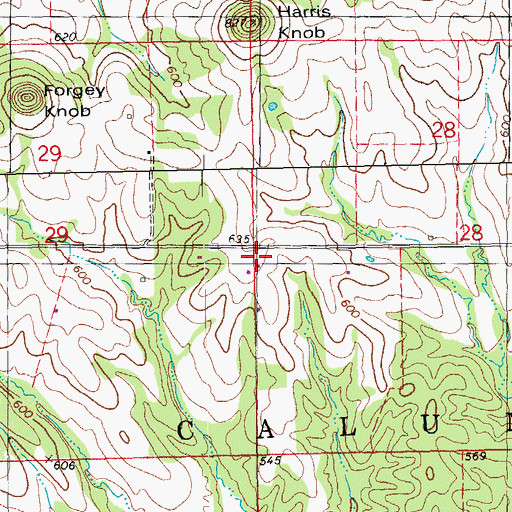 Topographic Map of Jeans School (historical), MO