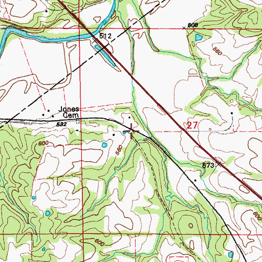 Topographic Map of Jones, MO
