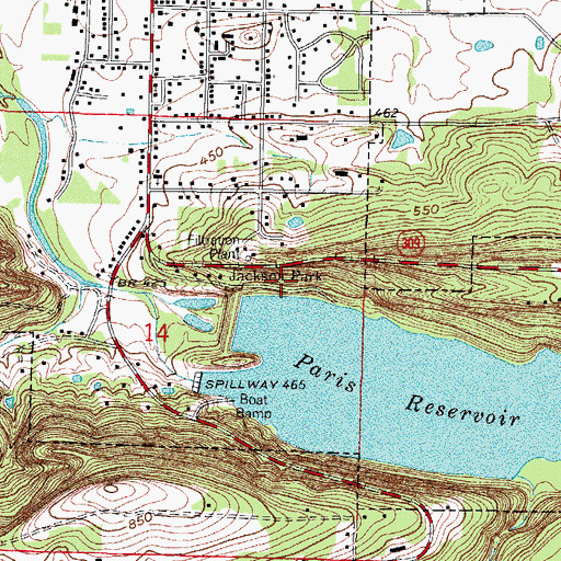 Topographic Map of Jackson Park, AR