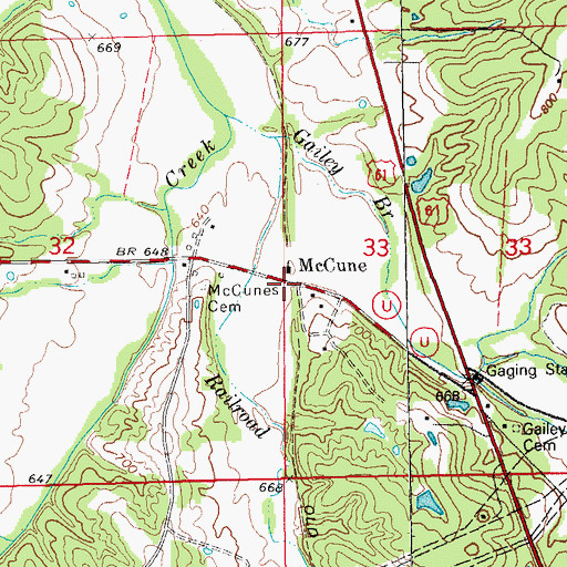 Topographic Map of McCune Railroad Station (historical), MO