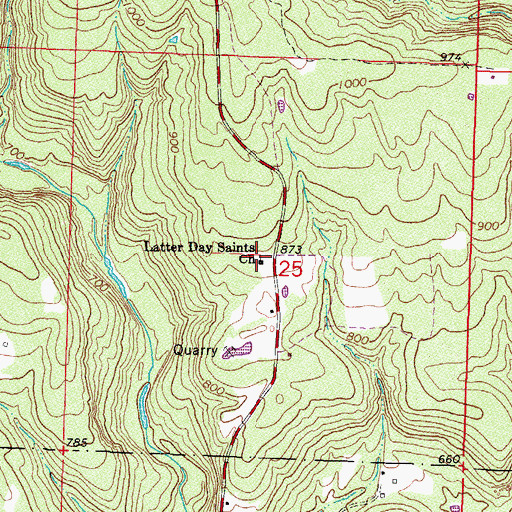Topographic Map of Latter Day Saints Curch, AR