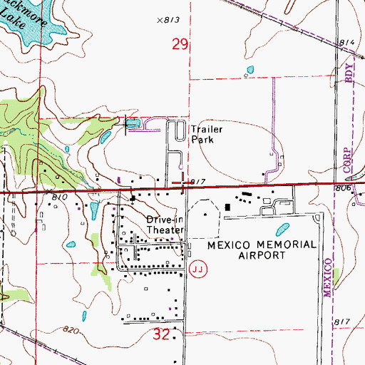 Topographic Map of Lawder School (historical), MO