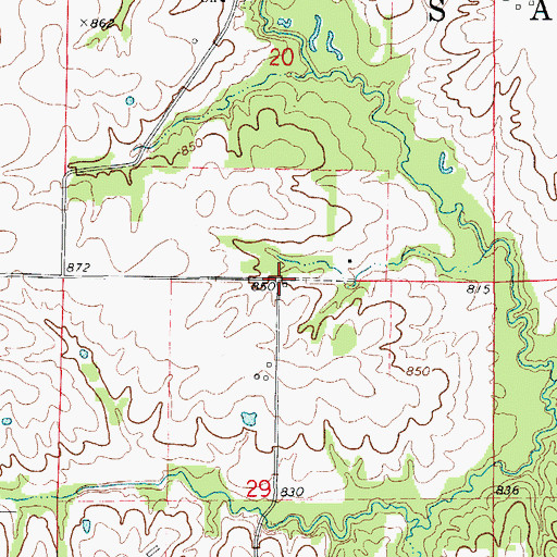 Topographic Map of Beaverdam School (historical), MO