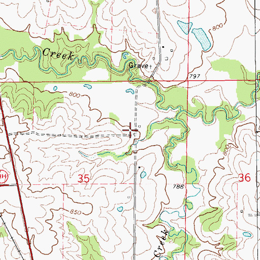 Topographic Map of Eller School (historical), MO
