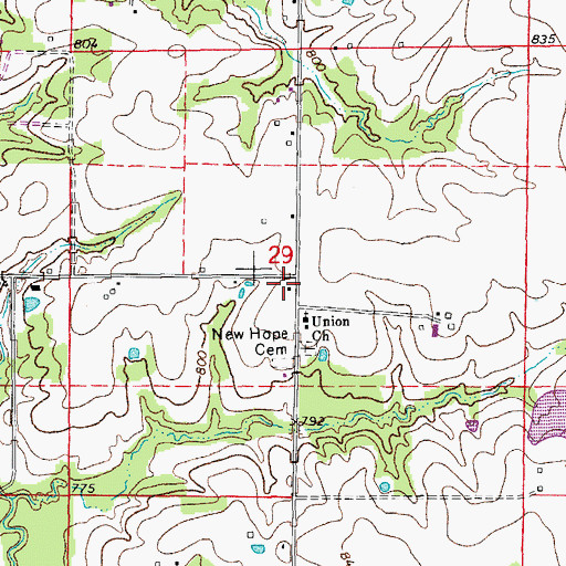 Topographic Map of Jackson School (historical), MO