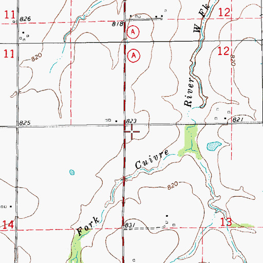 Topographic Map of Stauffer School (historical), MO