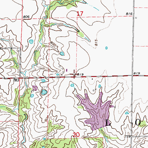 Topographic Map of Chapel Grove School (historical), MO