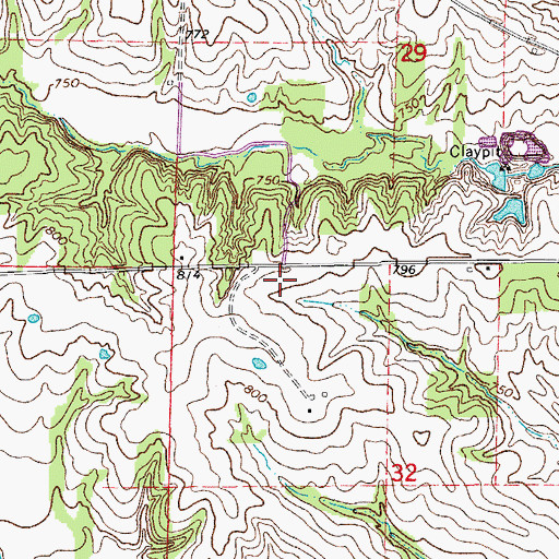 Topographic Map of South Liberty School (historical), MO