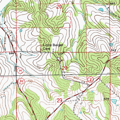 Topographic Map of Upper Little Berger School, MO