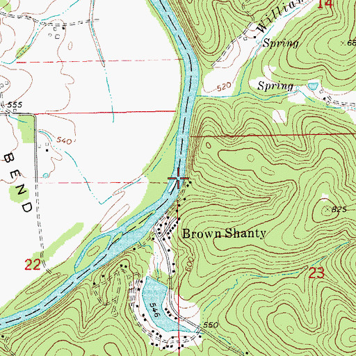 Topographic Map of Brown Shanty Ferry, MO