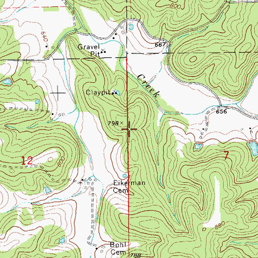 Topographic Map of Upper First Creek School (historical), MO