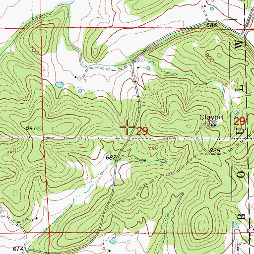 Topographic Map of Stoenner School (historical), MO