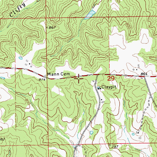 Topographic Map of Richwood School (historical), MO