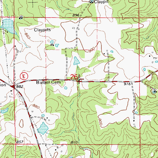 Topographic Map of Williman School (historical), MO