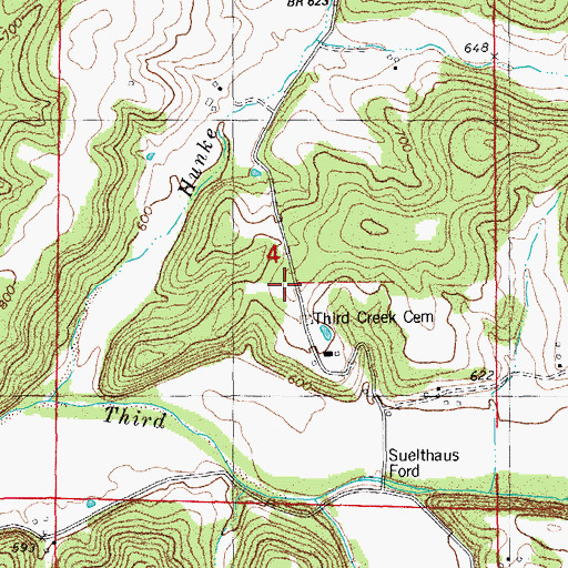 Topographic Map of Bethel Baptist Church (historical), MO