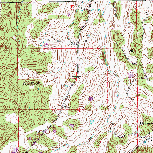 Topographic Map of Lone Grove School (historical), MO