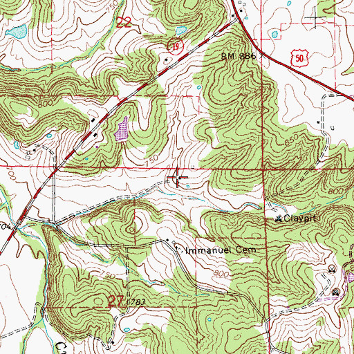 Topographic Map of Kiehl School (historical), MO