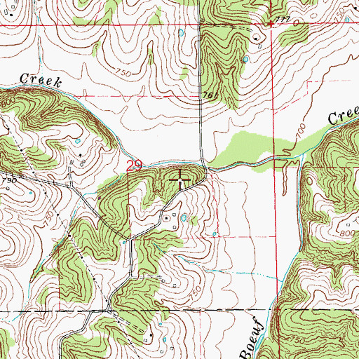 Topographic Map of Pleasant Hill School (historical), MO