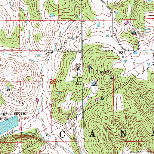 Topographic Map of Morgan School (historical), MO