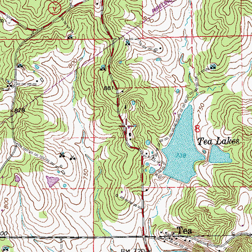 Topographic Map of Tea School (historical), MO