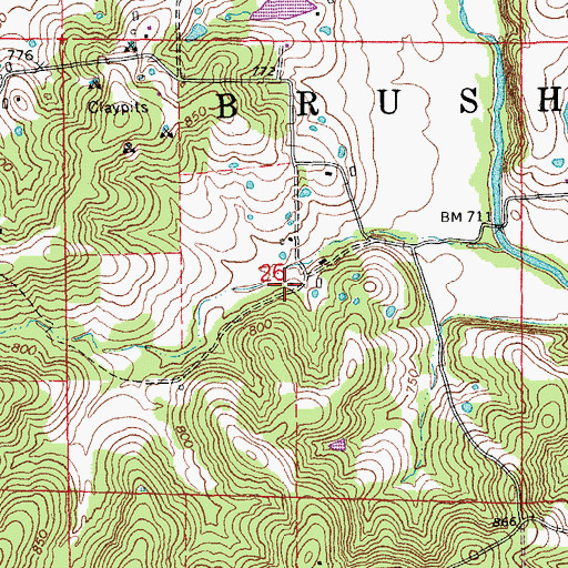 Topographic Map of Tayloe School (historical), MO