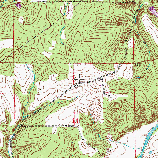 Topographic Map of Long Ridge School (historical), MO