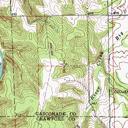 Topographic Map of Collier School (historical), MO
