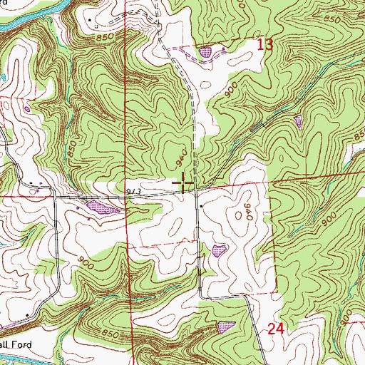 Topographic Map of Highland School (historical), MO