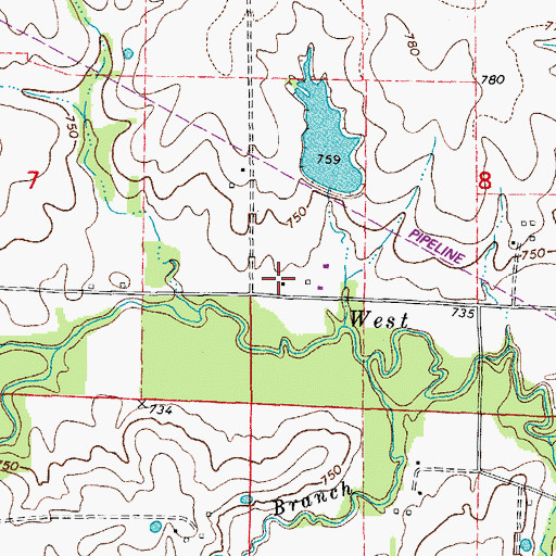Topographic Map of Black School (historical), MO