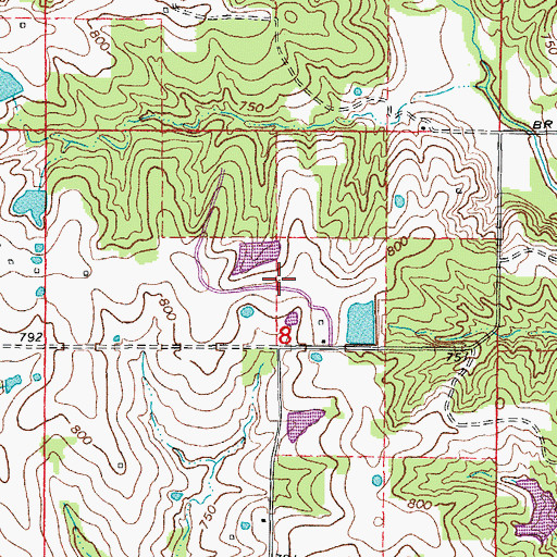 Topographic Map of Harris School (historical), MO