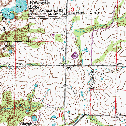 Topographic Map of Appling School (historical), MO