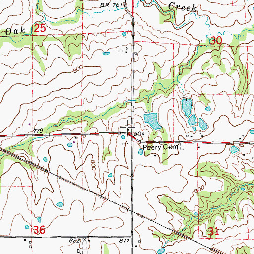 Topographic Map of White Oak School (historical), MO