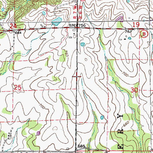 Topographic Map of Union School (historical), MO