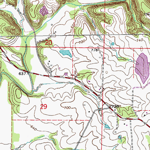 Topographic Map of Harper School (historical), MO