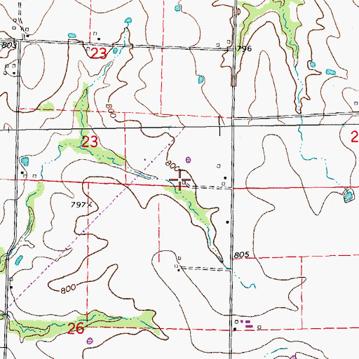 Topographic Map of Union Grove School (historical), MO