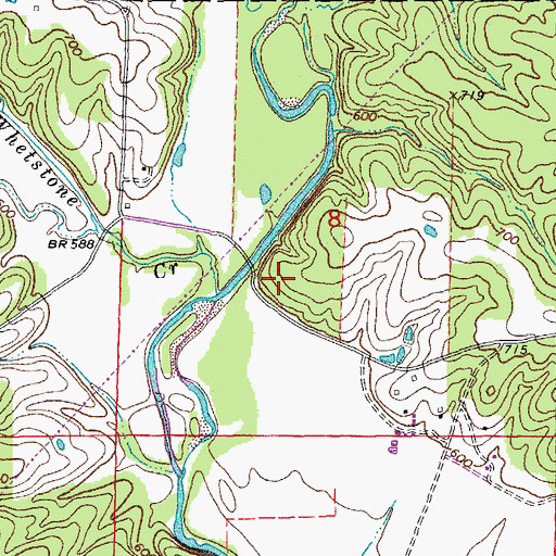 Topographic Map of Peytonia School (historical), MO