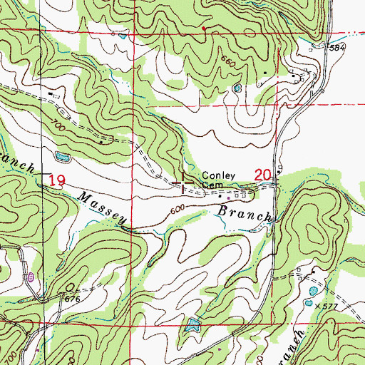 Topographic Map of Conley School (historical), MO