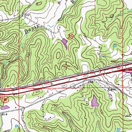Topographic Map of Verbena Dale School (historical), MO