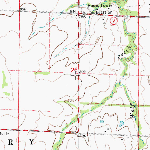 Topographic Map of Contention School (historical), MO