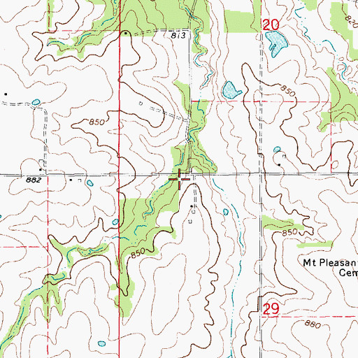 Topographic Map of Fairview School (historical), MO